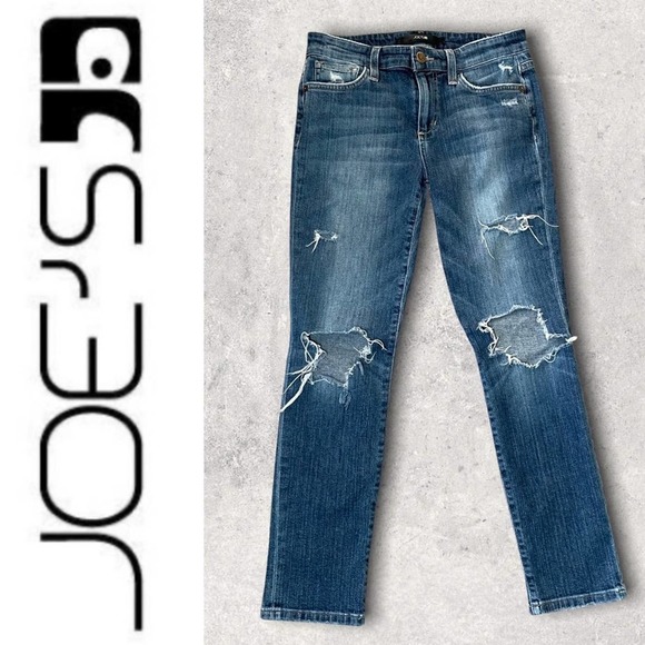 Joe's Jeans Denim - JOE'S DISTRESSED KEAGAN SKINNY JEAN MEDIUM WASH - 26